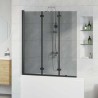 Enceinte de Douche Noir 130 x 138 cm Verre ESG et aluminium 512663512663