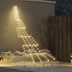 Arbre de Noël LED avec piquets au sol Blanc chaud 306 cm Métal 512667512667