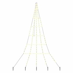 Arbre de Noël LED avec piquets au sol Blanc chaud 306 cm Métal 512667512667