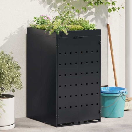 Rangement pour bac à roulettes avec toit de jardinière pour bac unique de 240L 512673512673