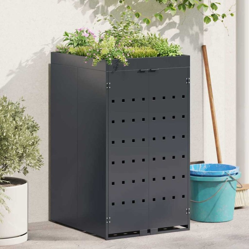 Rangement pour bac à roulettes avec toit de jardinière pour bac unique de 240L 512675512675