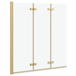 Enceinte de Douche Doré 130 x 138 cm Verre ESG et aluminium 512679512679