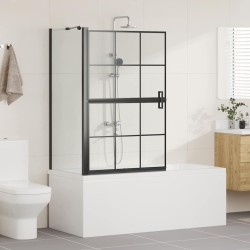 Écran de douche de bain Noir et Transparent 80 x 68 x 128 cm 512685512685