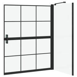 Écran de douche de bain Noir et Transparent 100 x 68 x 128 cm 512686512686