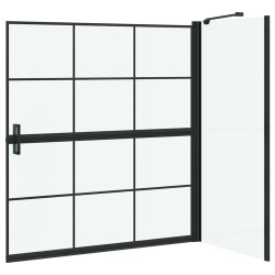 Écran de douche de bain Noir et Transparent 116 x 68 x 128 cm 512687512687