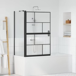Écran de douche de bain Noir et Transparent 80 x 68 x 128 cm 512688512688