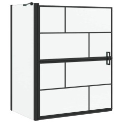 Écran de douche de bain Noir et Transparent 100 x 68 x 128 cm 512689512689