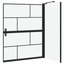 Écran de douche de bain Noir et Transparent 100 x 68 x 128 cm 512689512689