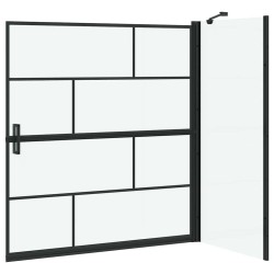 Écran de douche de bain Noir et Transparent 116 x 68 x 128 cm 512690512690