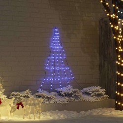 Arbre de Noël LED avec piquets au sol Bleu 182 cm Métal 512691512691