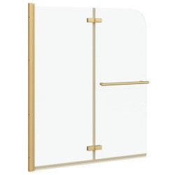 Enceinte de Douche Doré 120 x 140 cm Verre ESG et aluminium 512697512697