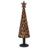 Sapin de Noël avec support Marron 120 cm Bois de teck solide 512732512732