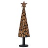 Sapin de Noël avec support Marron 120 cm Bois de teck solide 512732512732