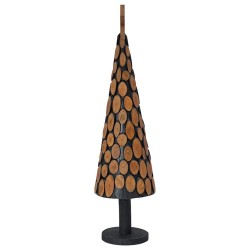 Sapin de Noël avec support Marron 120 cm Bois de teck solide 512732512732