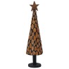 Sapin de Noël avec support Marron 120 cm Bois de teck solide 512732512732