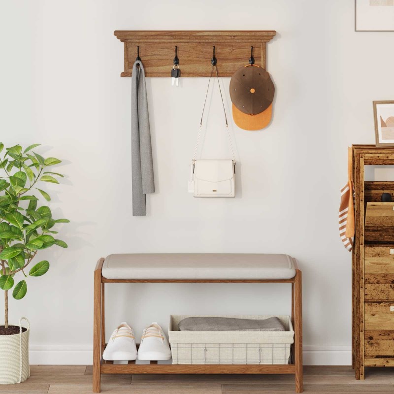 Porte-manteau mural Naturel 70 x 10 x 20 cm Bois de teck massif 512734512734
