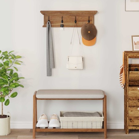 Porte-manteau mural Naturel 70 x 10 x 20 cm Bois de teck massif 512734512734