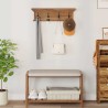 Porte-manteau mural Naturel 70 x 10 x 20 cm Bois de teck massif 512734512734