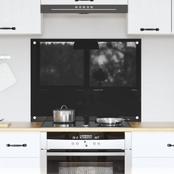 Crédence de cuisine Noir 80 x 60 cm verre trempé 512735512735