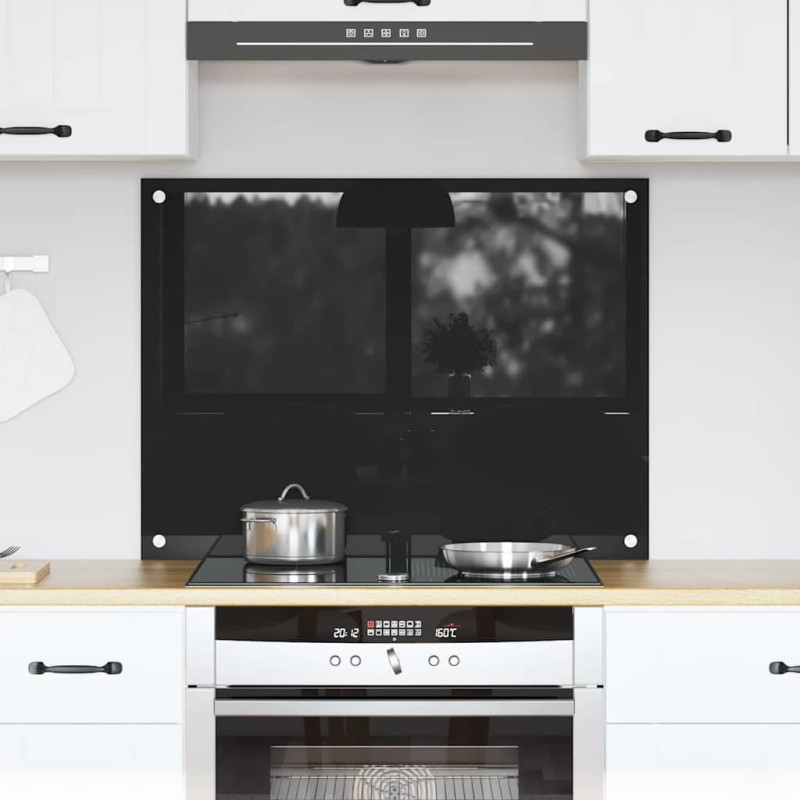 Crédence de cuisine Noir 80 x 60 cm verre trempé 512735512735