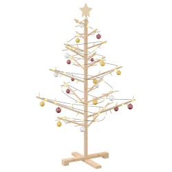 Arbre de Noël en bois Naturel 125 cm Bois de pin massif 512736512736