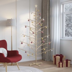 Arbre de Noël en bois Naturel 210 cm Bois de pin massif 512737512737