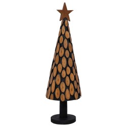 Sapin de Noël avec support Marron 149 cm Bois de teck solide 512746512746