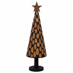 Sapin de Noël avec support Marron 149 cm Bois de teck solide 512746512746