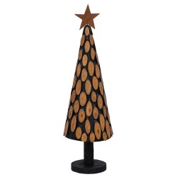 Sapin de Noël avec support Marron 149 cm Bois de teck solide 512746512746
