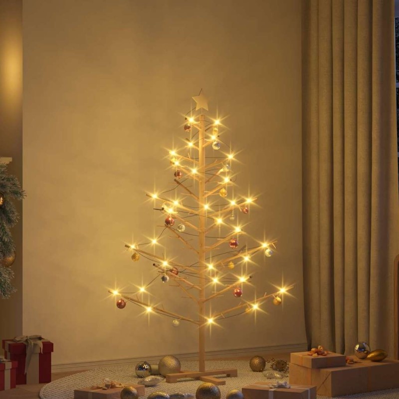 Arbre de Noël en bois Naturel 150 cm Bois de pin massif 512748512748
