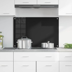 Crédence de cuisine Noir 90 x 60 cm verre trempé 512754512754