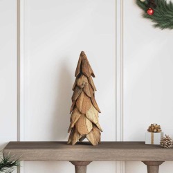 Sapin de Noël avec support Marron 51 cm Bois de teck solide 512787512787