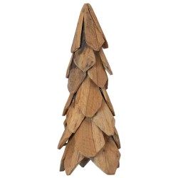 Sapin de Noël avec support Marron 51 cm Bois de teck solide 512787512787