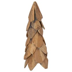 Sapin de Noël avec support Marron 51 cm Bois de teck solide 512787512787