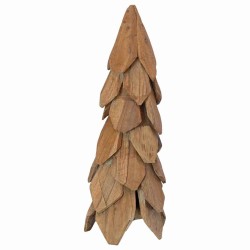 Sapin de Noël avec support Marron 51 cm Bois de teck solide 512787512787