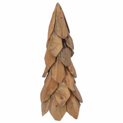 Sapin de Noël avec support Marron 51 cm Bois de teck solide 512787512787