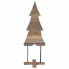 Sapin de Noël avec support Marron 121 cm Bois de teck solide 512788512788