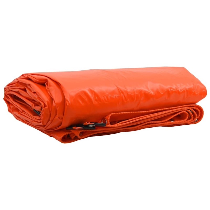 Bâche 650g / m² Orange 4 x 4 m Toile avec revêtement en PVC 512789512789