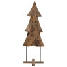 Sapin de Noël avec support Marron 90 cm Bois de teck solide 512798512798