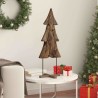 Sapin de Noël avec support Marron 90 cm Bois de teck solide 512798512798