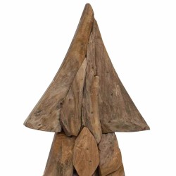 Sapin de Noël avec support Marron 90 cm Bois de teck solide 512798512798