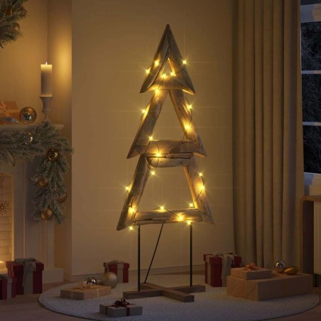 Sapin de Noël avec support Marron 181 cm Bois de teck solide 512799512799