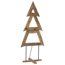 Sapin de Noël avec support Marron 181 cm Bois de teck solide 512799512799