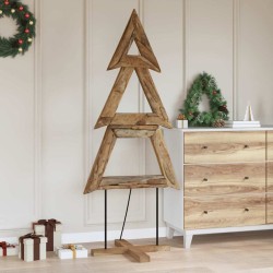 Sapin de Noël avec support Marron 181 cm Bois de teck solide 512799512799
