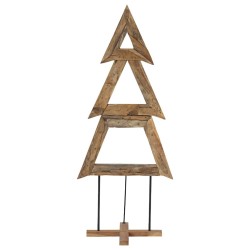 Sapin de Noël avec support Marron 181 cm Bois de teck solide 512799512799