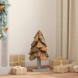 Sapin de Noël avec support Marron 61 cm Bois de teck solide 512800512800