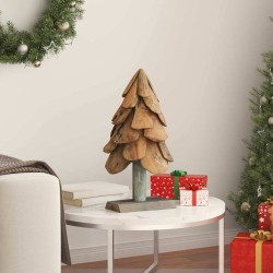 Sapin de Noël avec support Marron 61 cm Bois de teck solide 512800512800