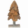 Sapin de Noël avec support Marron 61 cm Bois de teck solide 512800512800