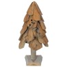 Sapin de Noël avec support Marron 61 cm Bois de teck solide 512800512800