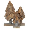 Sapin de Noël avec support 3 pcs Marron Bois de teck solide 512803512803